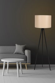 Opviq Lámpara de pie Escandinava Crema y Negro